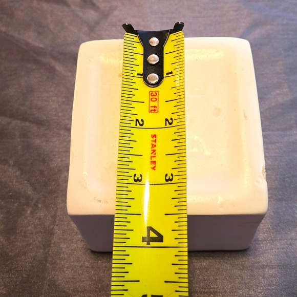 Haeger 3716 USA Ceramic Square Planter Pot Cream White - Picture 6 of 6